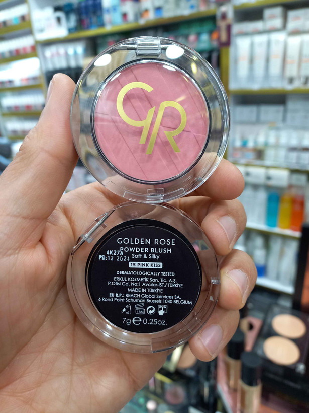 رژگونه پودری گلدنرز شماره رنگ ۱۵ pink kiss