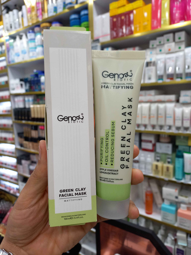 ماسک صورت ژنوبایوتیک مدل Green Clay حجم 100 میلی لیتر