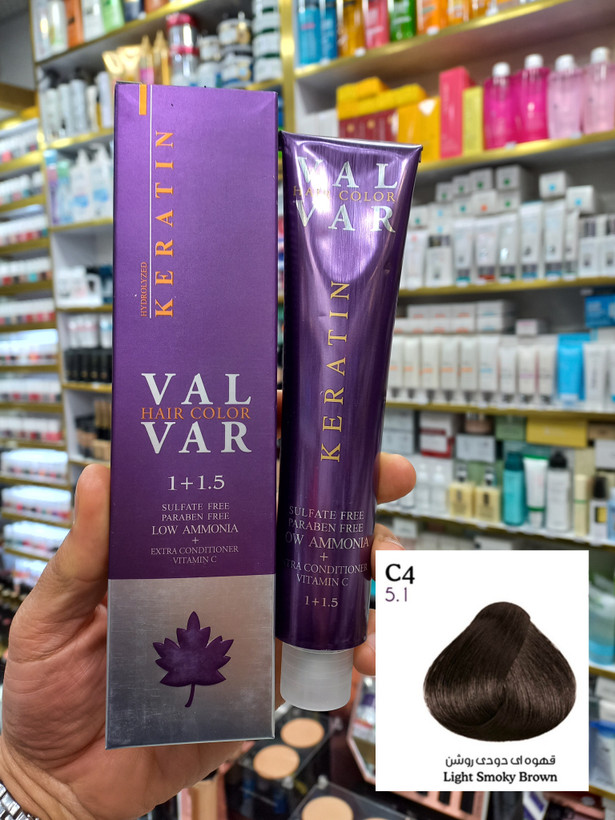 رنگ مو وال وار C4 قهوه ای دودی روشن لوآمونیاک حجم ۱۲۰ میلی لیتر