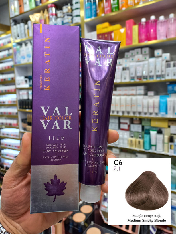 رنگ مو وال وار C6 بلوند دودی متوسط لوآمونیاک حجم ۱۲۰ میلی لیتر