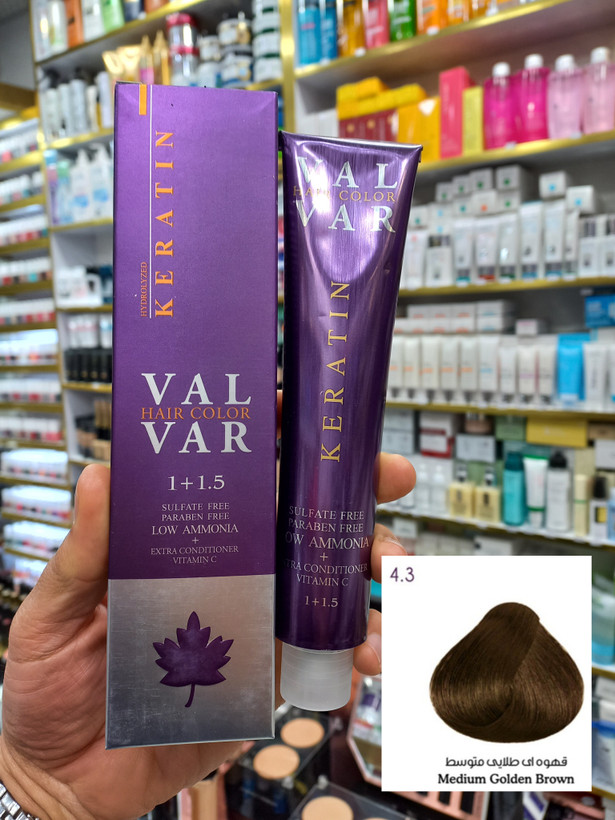 رنگ مو وال وار ۴.۳ قهوه ای طلایی متوسط لوآمونیاک حجم ۱۲۰ میلی لیتر