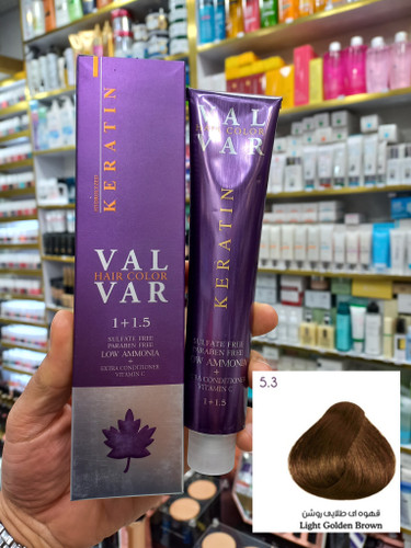 رنگ مو وال وار ۵.۳ قهوه ای طلایی روشن لوآمونیاک حجم ۱۲۰ میلی لیتر