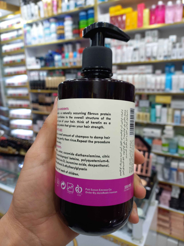 شامپو مو فاقد سولفات کلینیک کیندی کراتین حجم ۵۵۰ میلی لیتر