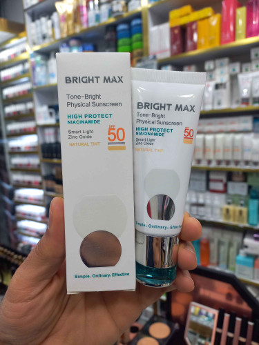 ضد آفتاب فیزیکال رنگی برایت مکس مدل Tone Bright با SPF 50 حجم 40 میلی لیتر