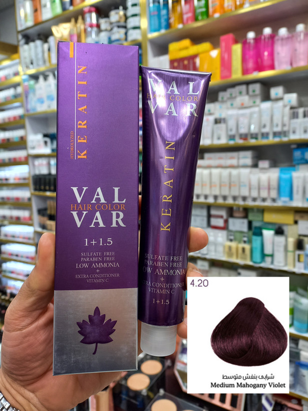 رنگ مو وال وار ۴.۲۰ شرابی بنفش متوسط لوآمونیاک حجم ۱۲۰ میلی لیتر