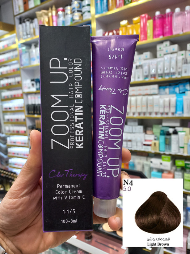 رنگ مو زوم آپ N4 قهوهای روشن حجم ۱۰۰ میل