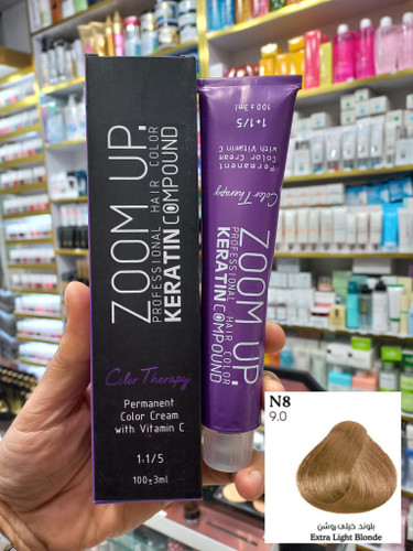 رنگ مو زوم آپ N8 بلوند خیلی روشن حجم ۱۰۰ میلیلیتر