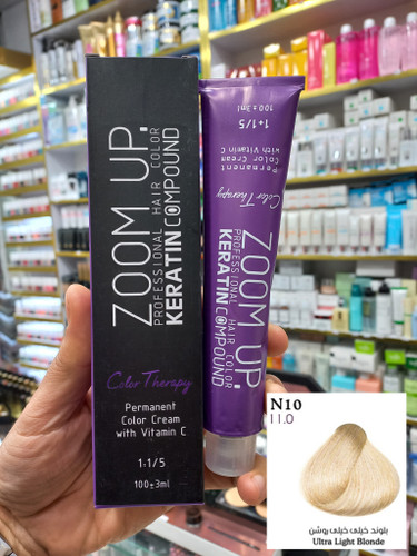رنگ مو زوم آپ N10 بلوند خیلی خیلی روشن حجم ۱۰۰ میلیلیتر