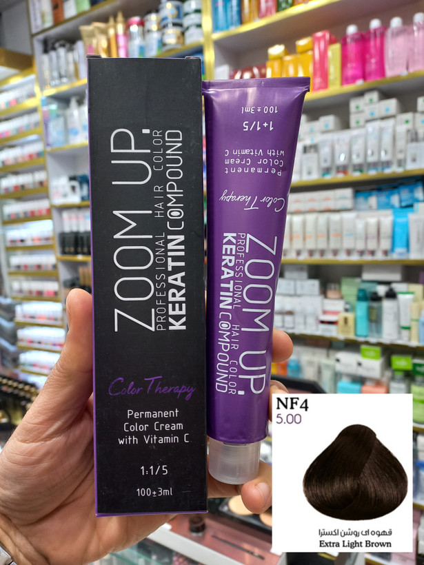 رنگ مو زوم آپ NF4 قهوهای روشن اکسترا حجم ۱۰۰ میلی لیتر