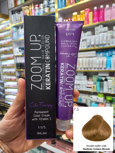 رنگ مو زوم آپ 7.3 بلوند طلایی متوسط حجم ۱۰۰ میلی لیتر