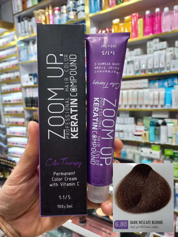 رنگ مو زوم آپ 6.80 بلوند نسکافه ای تیره حجم ۱۰۰ میلی لیتر