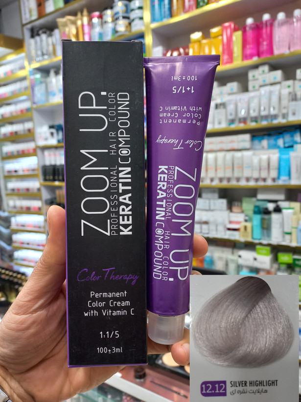 رنگ مو زوم آپ 12.12 هایلایت نقره ای حجم ۱۰۰ میلی لیتر