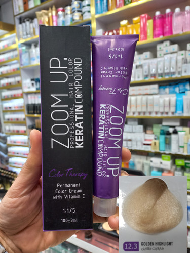 رنگ مو زوم آپ 12.3 هایلایت طلایی حجم ۱۰۰ میلی لیتر