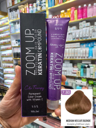 رنگ مو زوم آپ 7.80 بلوند نسکافه ای متوسط حجم ۱۰۰ میلی لیتر