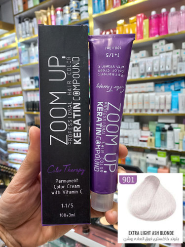 رنگ مو زوم آپ 901 بلوند خاکستری فوقالعاده روشن حجم ۱۰۰ میلی لیتر