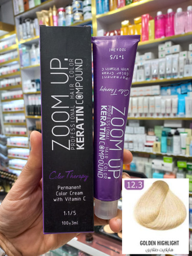 رنگ مو زوم آپ 12.3 هایلایت طلایی حجم ۱۰۰ میلی لیتر