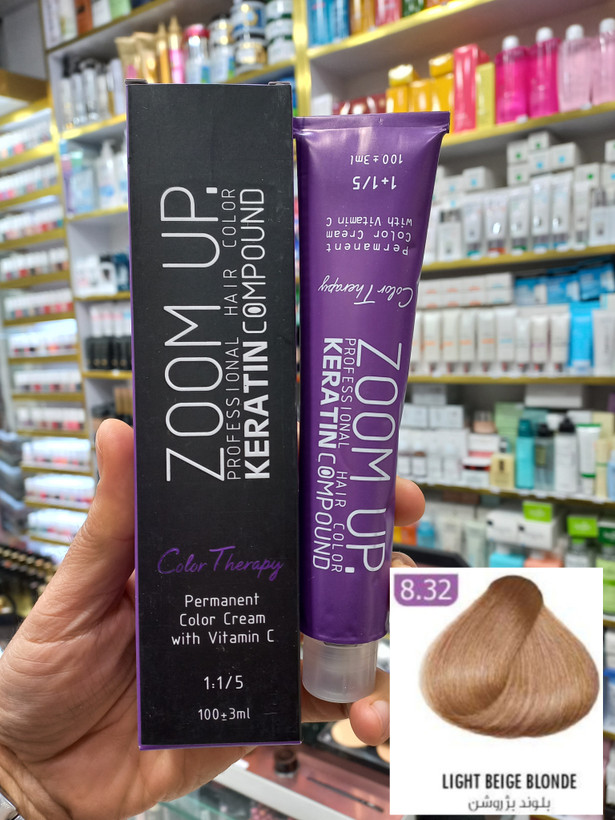 رنگ مو زوم آپ 8.32 بلوند بژ روشن حجم ۱۰۰ میلی لیتر