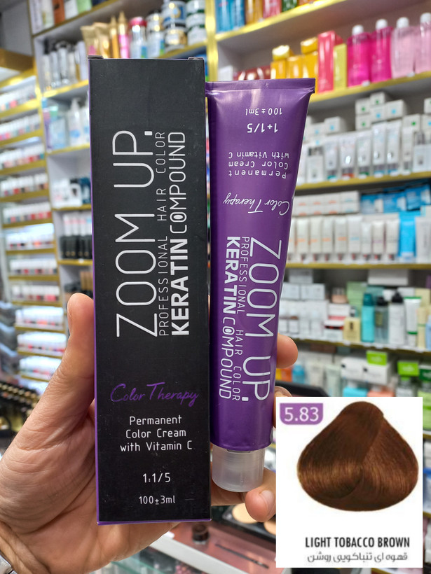 رنگ مو زوم آپ 5.83 قهوهای تنباکویی روشن حجم ۱۰۰ میلی لیتر