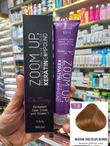 رنگ مو زوم آپ 7.8 بلوند شکلاتی متوسط حجم ۱۰۰ میلی لیتر