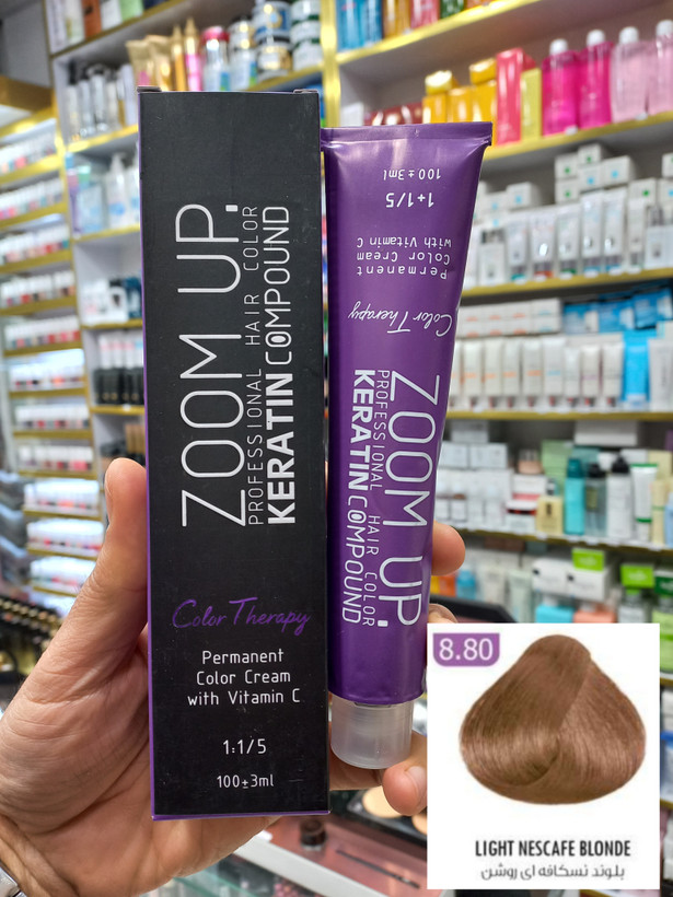 رنگ مو زوم آپ 8.80 بلوند نسکافه ای روشن حجم ۱۰۰ میلی لیتر