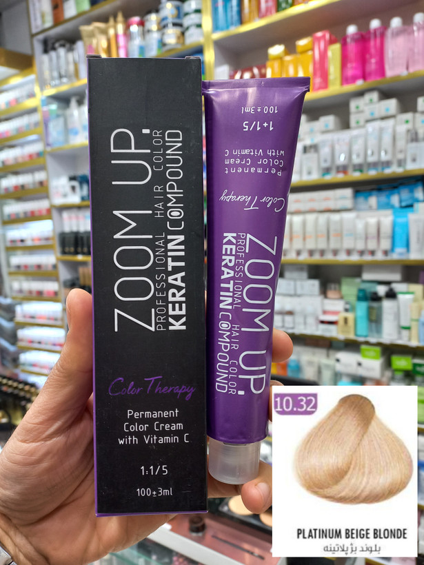 رنگ مو زوم آپ 10.32 بلوند بژ پلاتینه حجم ۱۰۰ میلی لیتر