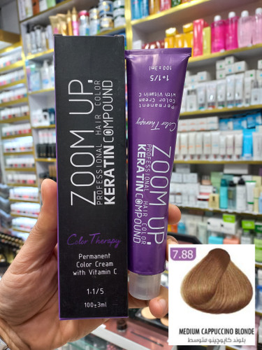 رنگ مو زوم آپ 7.88 بلوند کاپوچینو متوسط حجم ۱۰۰ میلی لیتر