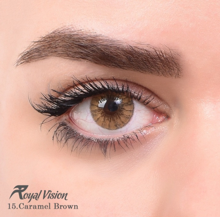لنز چشم رنگی رویال ویژن 15-Caramel Brown