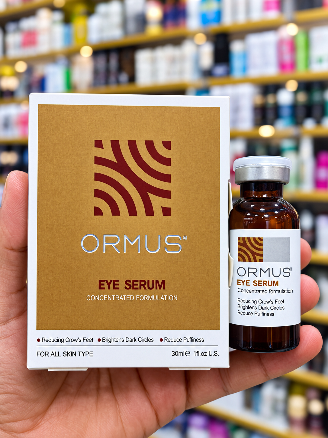 سرم دور چشم اورموس ORmus حجم ۳۰ میلی‌لیتر | ضد چروک، روشن‌کننده و ضد پف چشم